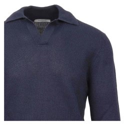GRAN SASSO Open Collar H�r | Bomuld Indigo