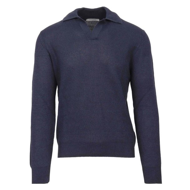 GRAN SASSO Open Collar H�r | Bomuld Indigo