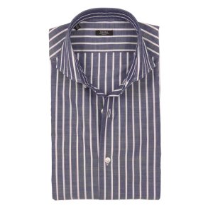 BARBA Skjorte Black Label Blokstrib Mrkebl