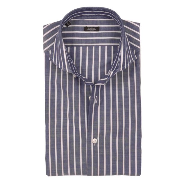 BARBA Skjorte Black Label Blokstrib Mrkebl