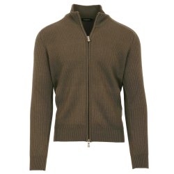 GRAN SASSO Cardigan Patent Cashmere Oliven