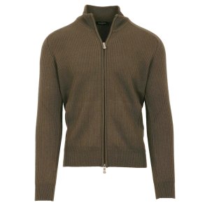 GRAN SASSO Cardigan Patent Cashmere Oliven