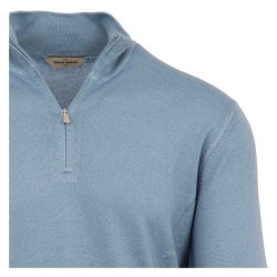GRAN SASSO Half Zip Merino Vintage Sky Blue
