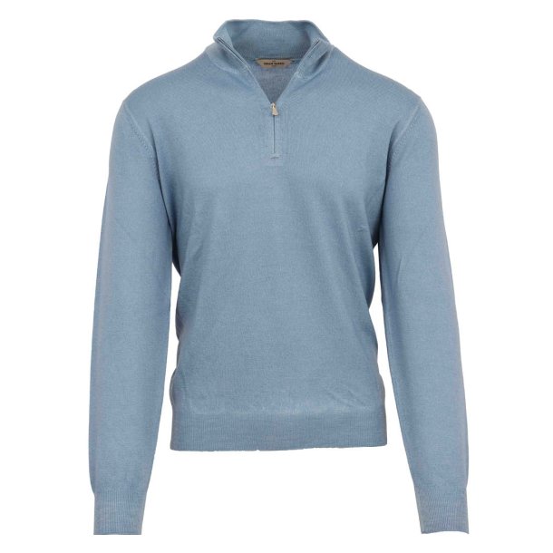 GRAN SASSO Half Zip Merino Vintage Sky Blue
