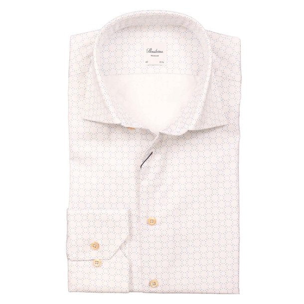 STENSTR�M'S Skjorte Regular M�nster Lys Bl�