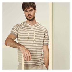 GRAN SASSO Hoodie Kortrmet Stribet