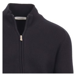 GRAN SASSO Cardigan Zip Patent Navy