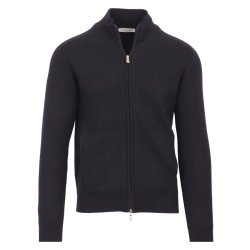 GRAN SASSO Cardigan Zip Patent Navy