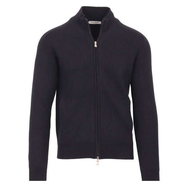 GRAN SASSO Cardigan Zip Patent Navy