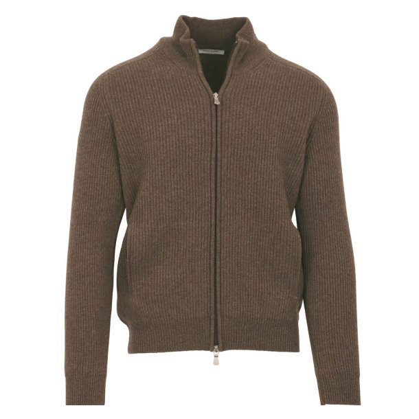 GRAN SASSO Cardigan Zip Patent Cappuccino