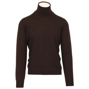 GRAN SASSO Rullekrave Merino M�rkebrun