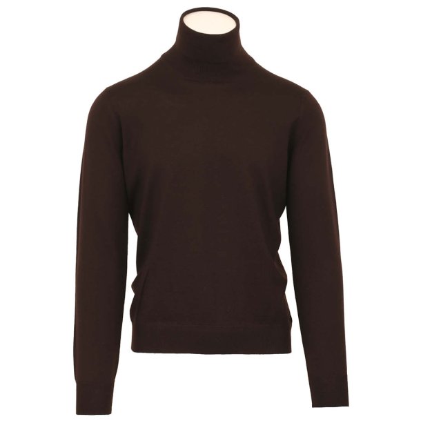 GRAN SASSO Rullekrave Merino M�rkebrun