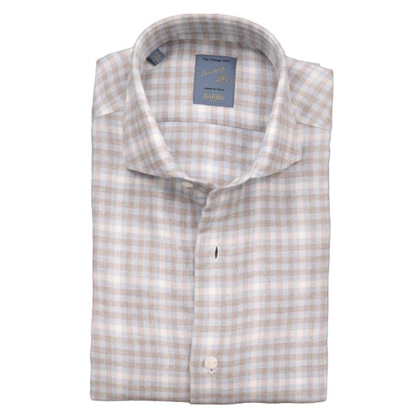 BARBA Skjorte Dandylife Flannel Tern Bl | Brun