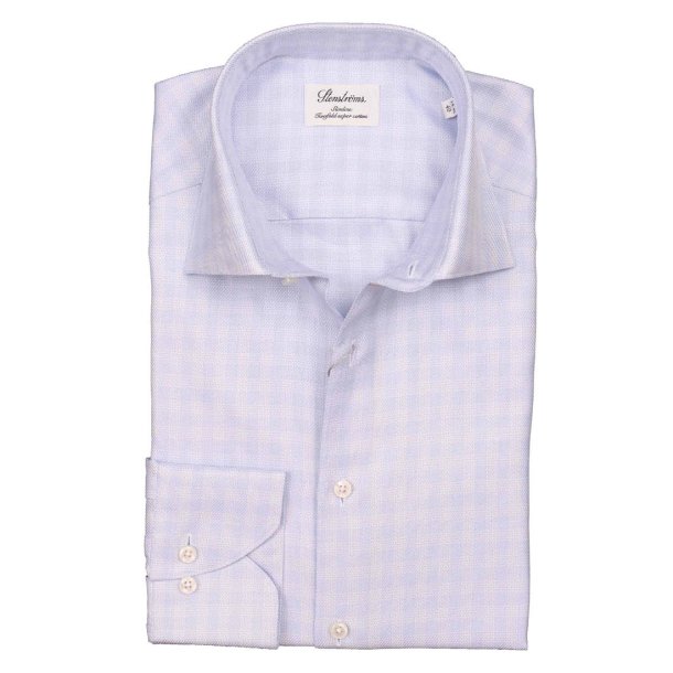 STENSTRM'S Skjorte Slim Ternet Lys Bl