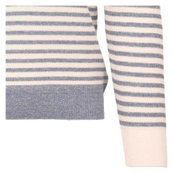 GRAN SASSO Open Collar Stribet Bl�