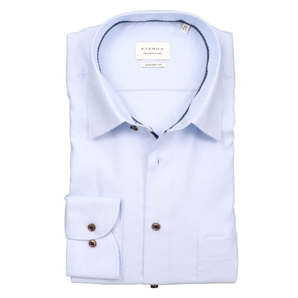 ETERNA Skjorte Comfort Fit Struktur Lysebl�
