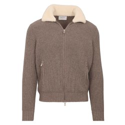 GRAN SASSO Cardigan Sartorial Uld Taupe