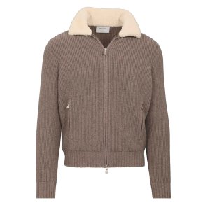 GRAN SASSO Cardigan Sartorial Uld Taupe