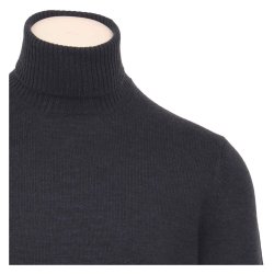 GRAN SASSO Rullekrave Extrafine Merino M�rkebl�