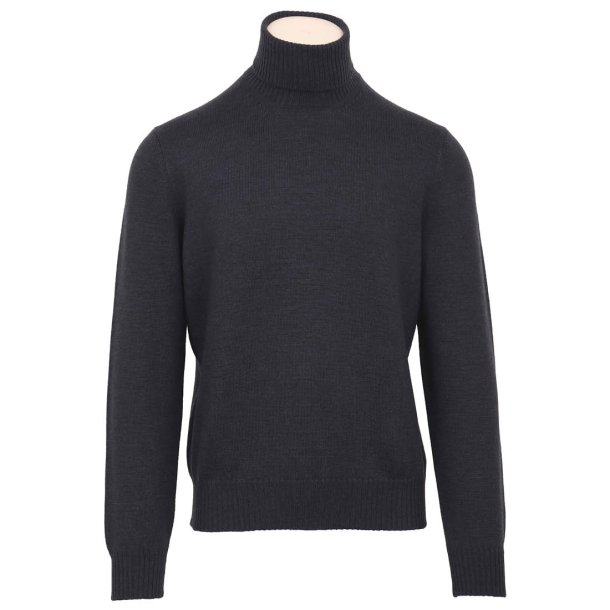 GRAN SASSO Rullekrave Extrafine Merino M�rkebl�