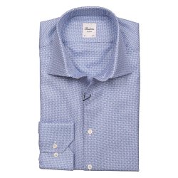 STENSTR�M'S Skjorte Regular Struktur M�nster Bl�