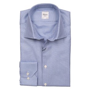 STENSTR�M'S Skjorte Regular Struktur M�nster Bl�