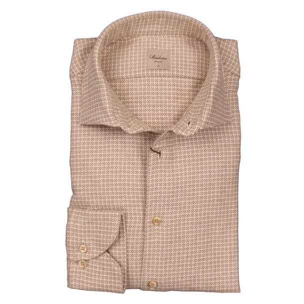 STENSTRM'S Skjorte Regular Flannel Struktur Lys Brun