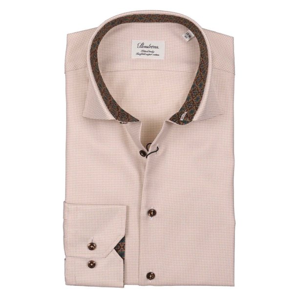 STENSTRM'S Skjorte Fitted Ternet Beige