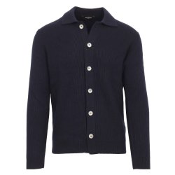GRAN SASSO Patent Cardigan Navy