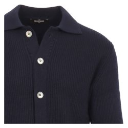GRAN SASSO Patent Cardigan Navy