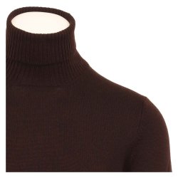 GRAN SASSO Rullekrave Extrafine Merino Mrkebrun