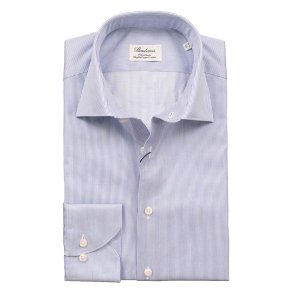 STENSTRM'S Skjorte Fitted Kadetstribet Lysebl