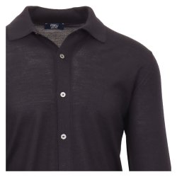 FEDELI Polo Shirt Fine Wool Navy
