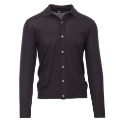 FEDELI Polo Shirt Fine Wool Navy