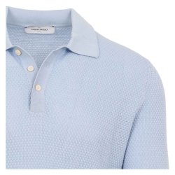 GRAN SASSO Polo Bobbelstruktur Sky Blue