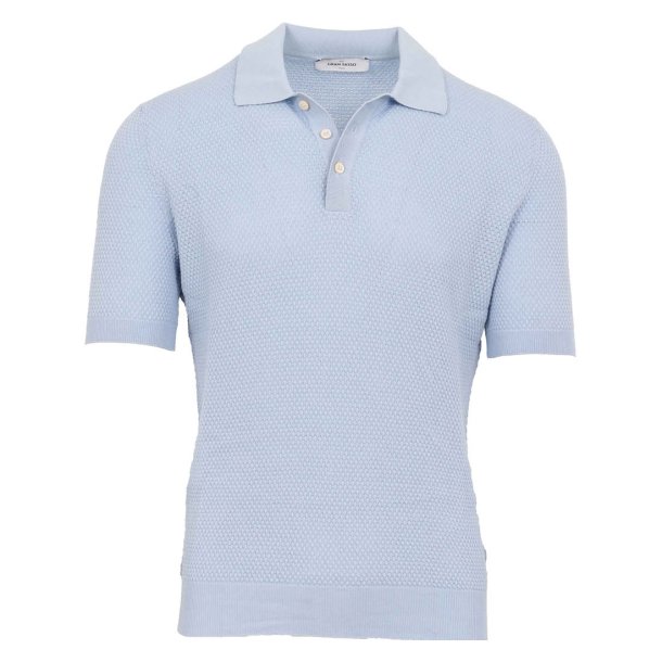 GRAN SASSO Polo Bobbelstruktur Sky Blue