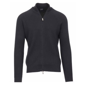 FEDELI Cardigan Paul Giza Cotton Dusty Navy