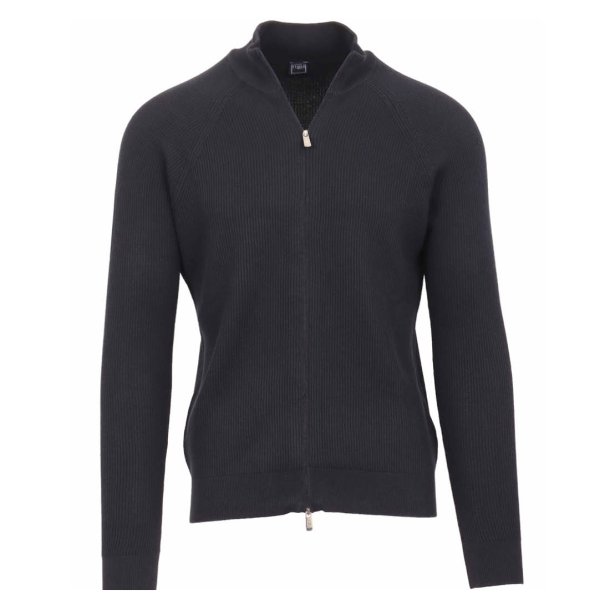 FEDELI Cardigan Paul Giza Cotton Dusty Navy