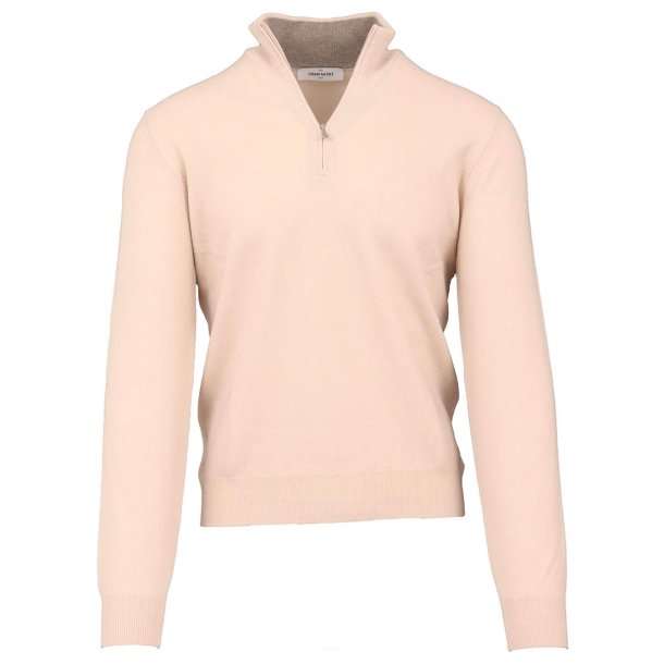 GRAN SASSO Half Zip Uld | Cashmere Cream