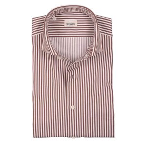 ALESSANDRO GHERARDI Skjorte Stribet Hvid | Brun