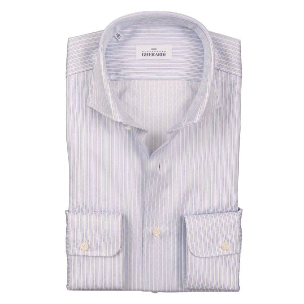 ALESSANDRO GHERARDI Skjorte Stribet Bl | Hvid