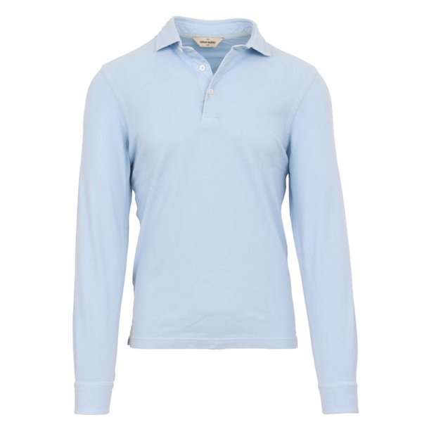 GRAN SASSO Polo Pique Vintage Lysebl