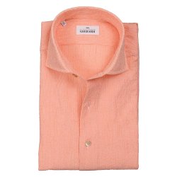 ALESSANDRO GHERARDI Skjorte Seersucker Stribet Orange | Hvid