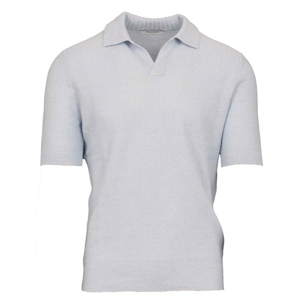 GRAN SASSO Polo Open Collar Hr | Bomuld Isbl