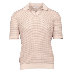 GRAN SASSO Open Collar Fresh Cotton Struktur Sand