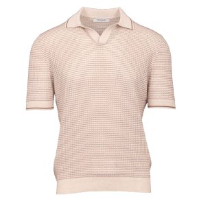 GRAN SASSO Open Collar Fresh Cotton Struktur Sand