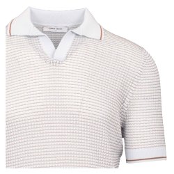 GRAN SASSO Open Collar Fresh Cotton Struktur Isbl�