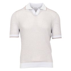 GRAN SASSO Open Collar Fresh Cotton Struktur Isbl�