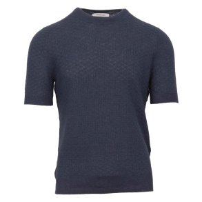 GRAN SASSO  T-shirt Struktur Navy