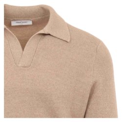 GRAN SASSO Open Collar Merino Lys Brun